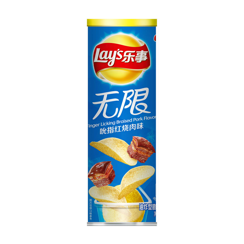 乐事薯片桶装 吮指红烧肉味 104g